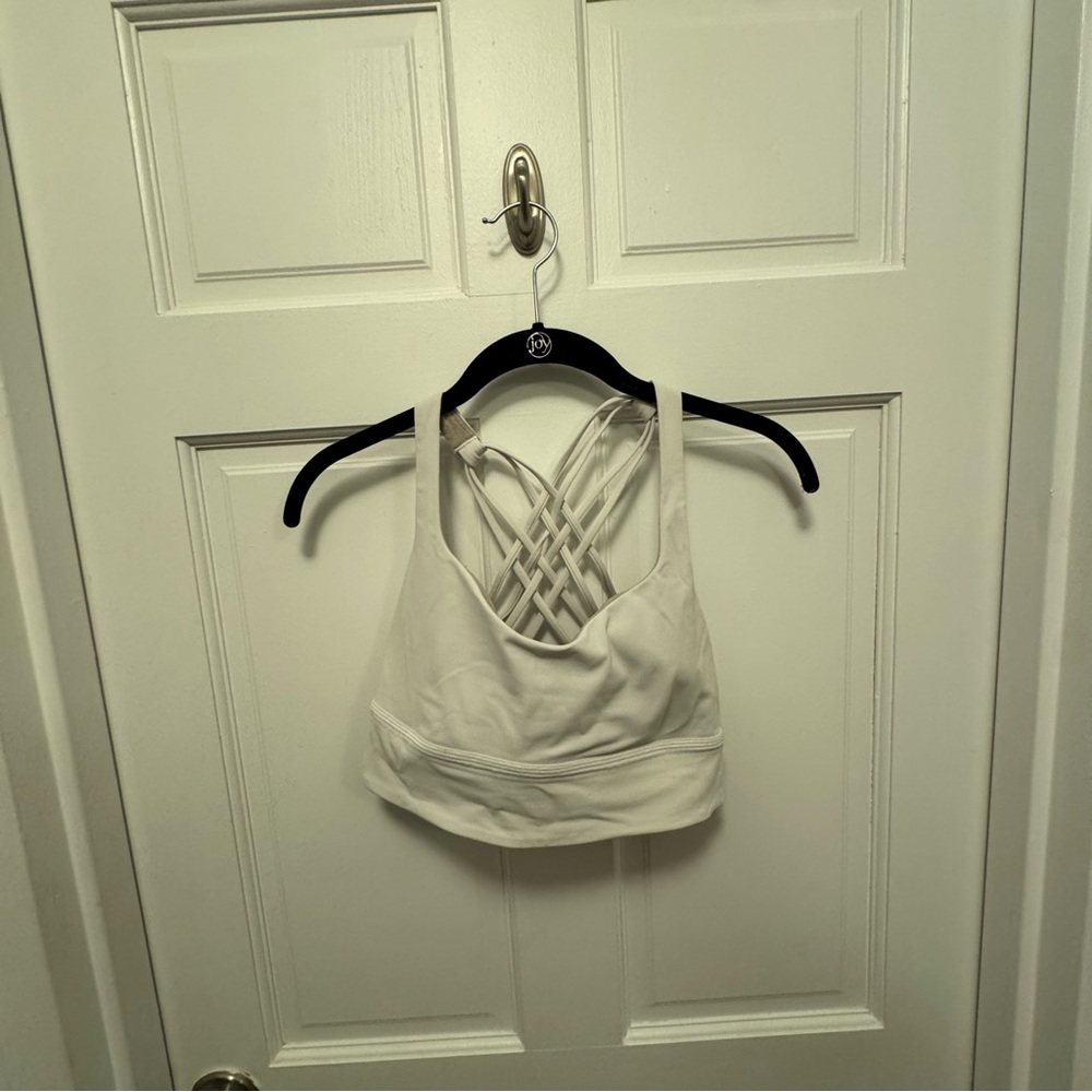 Lululemon White Strappy Back Sports Bra